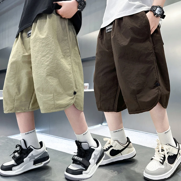 男童夏装短裤2025新款中大童夏季男孩痞帅薄款儿童运动宽松五分裤