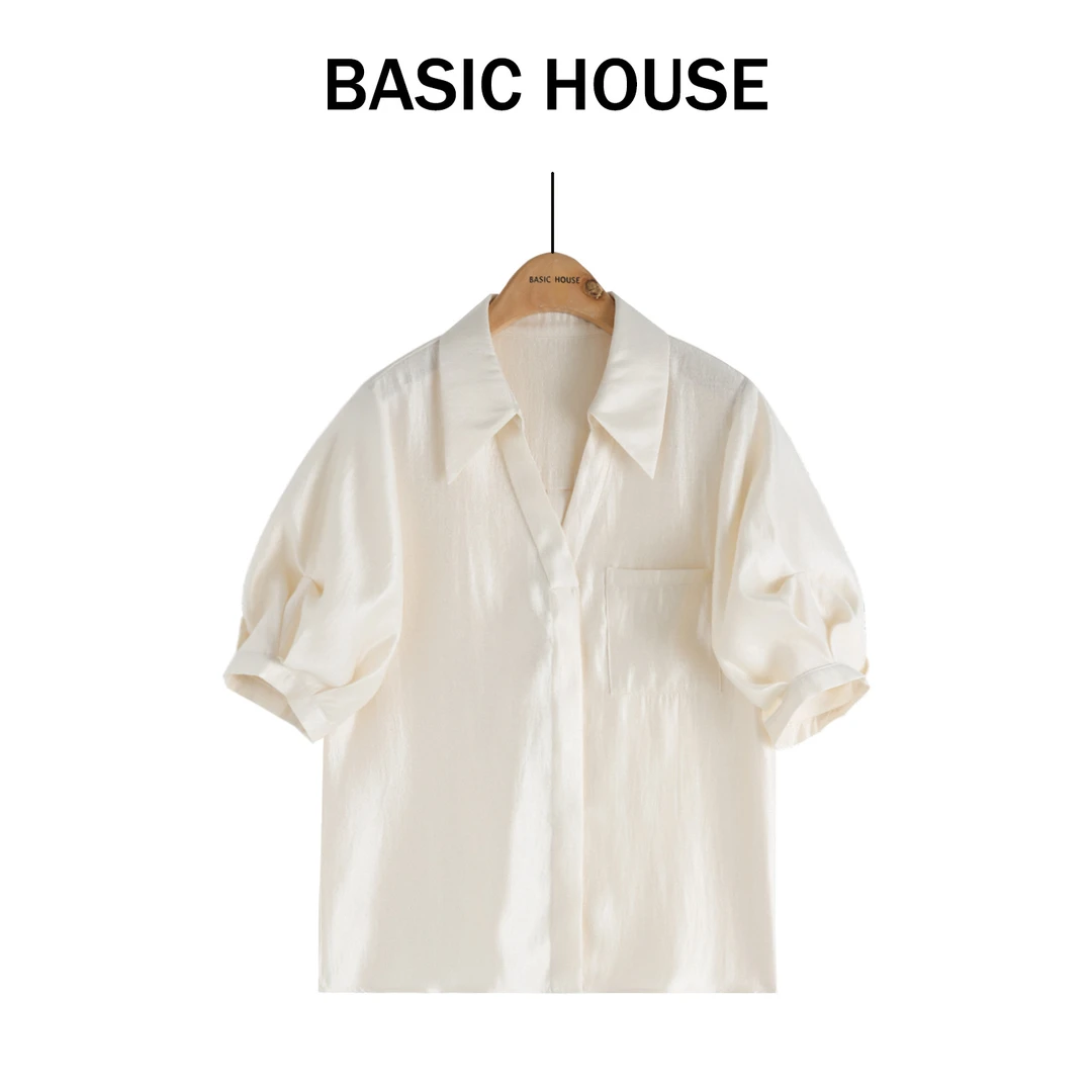 Basic House/百家好气质杏色时尚百搭法式小众设计感B1385B5H742
