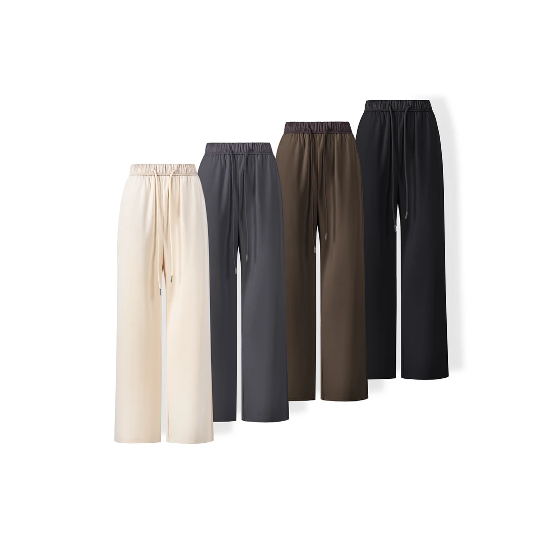 南油货 & 自在裤 宽松垂感直筒裤抽绳阔腿高腰显瘦休闲裤990047