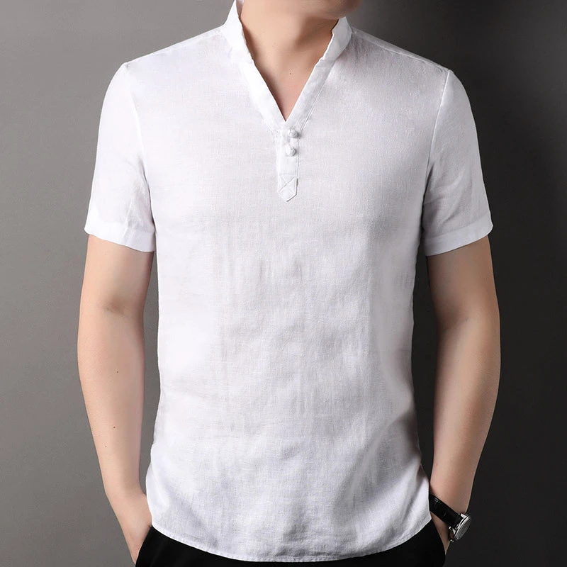 OLOIU汤米黑示2024款男士T恤新中式中国风男装衣服男