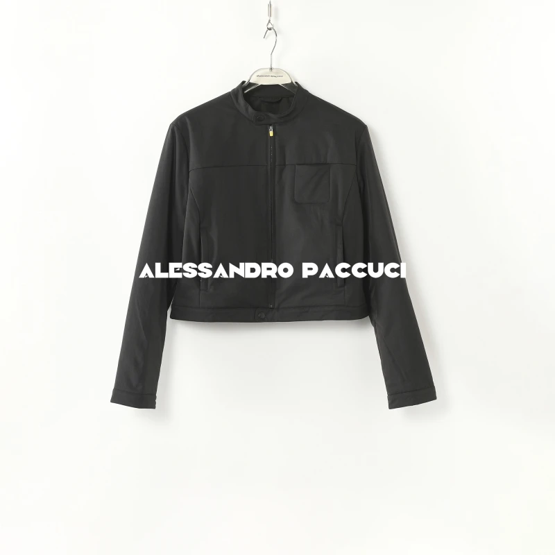 AP洛哥43029GT【观墨】小立领骆驼绒黑色时尚休闲短夹克外套2024秋