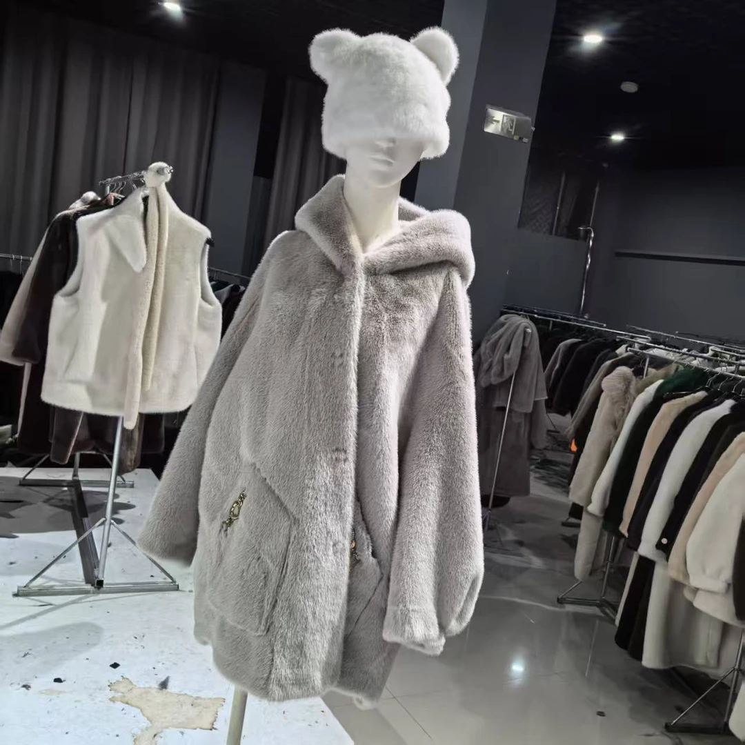 F14时尚女装貂绒外套气质百搭