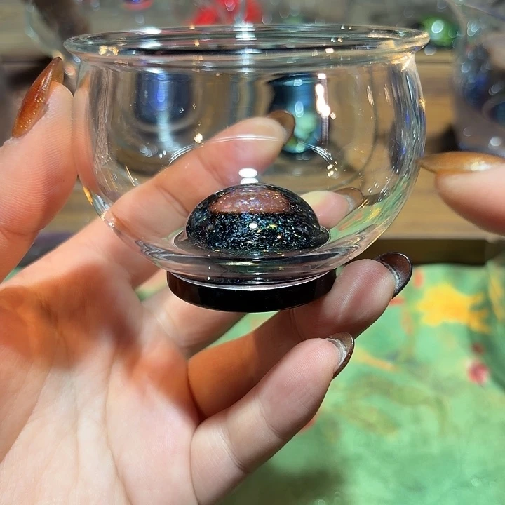 玻璃茶器风水缸黑星空