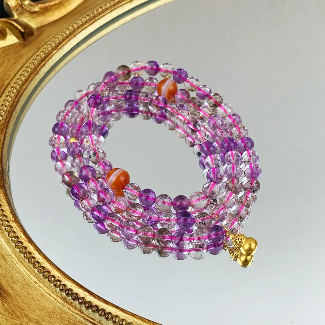 【七彩灵韵】18k金葫芦超七手串