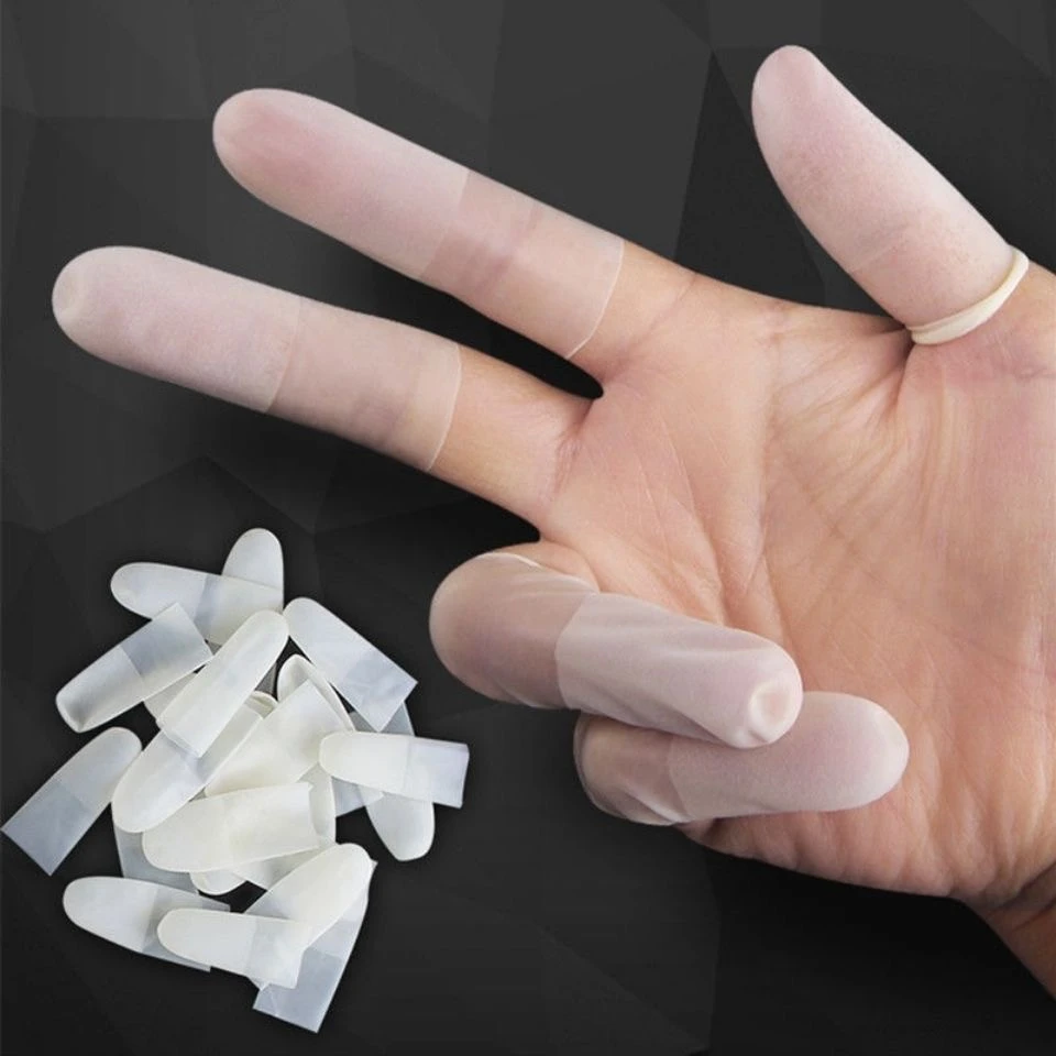 防冻护指磨砂切口手指套防水防滑指尖防干裂一次性透明乳胶指膜套