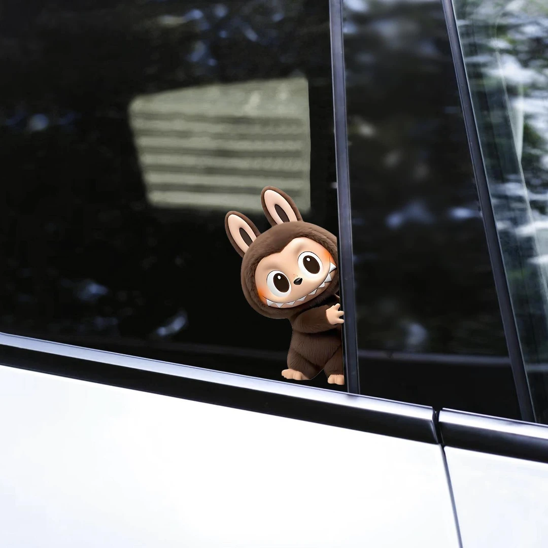 【一对装】拉布布车贴汽车车身车窗玻璃装饰卡通可爱labubu车贴A072