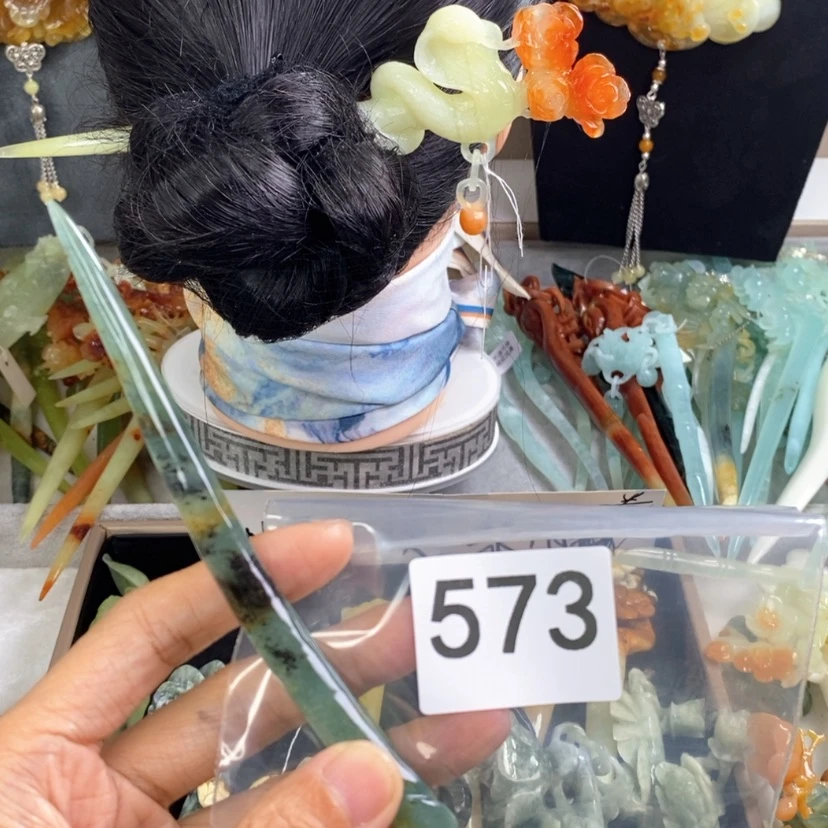 【闪购商品】岫玉发饰合金?*初发簪