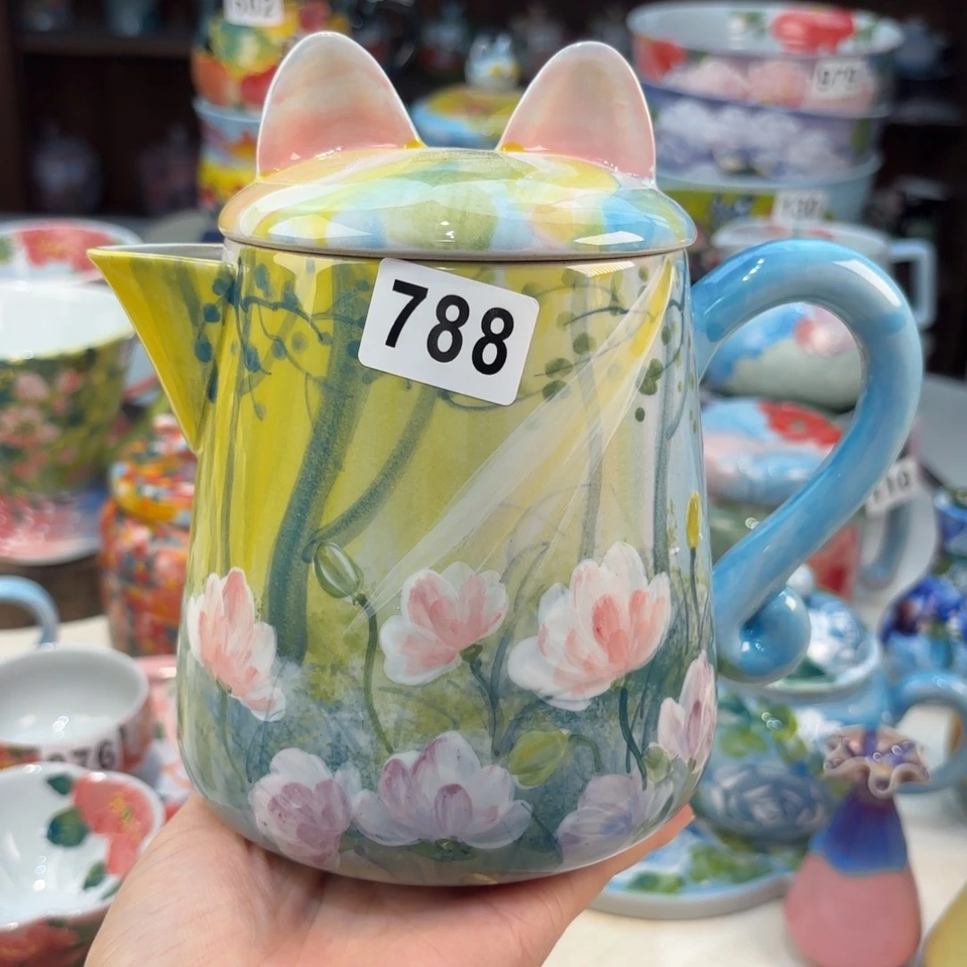 景德镇手绘高温釉下彩陶瓷茶具