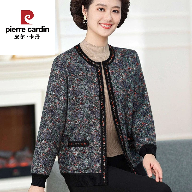 奶奶装秋冬新款厚款开衫保暖衣中老年妈妈加厚拉链圆领老