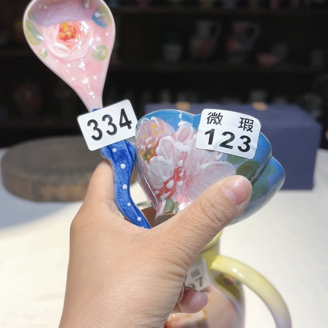 福***呀景德镇手绘高温釉下彩陶瓷茶具