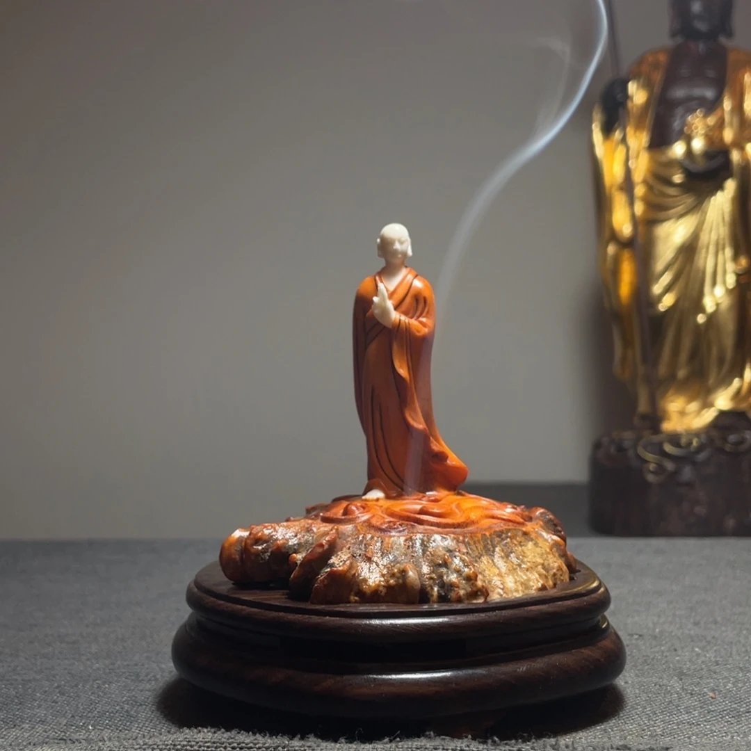 福***望木质鹿角工艺品香炉