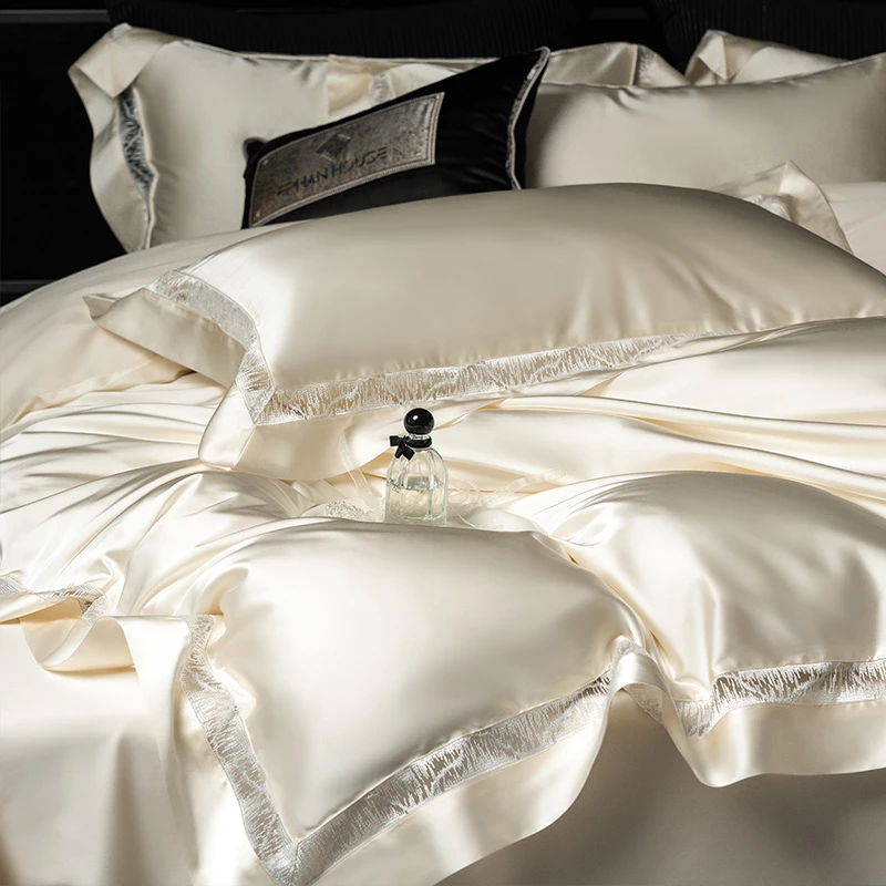 喜兹 米兰 全棉纯棉轻奢四件套 高精密进口镂空边工艺ins风床品