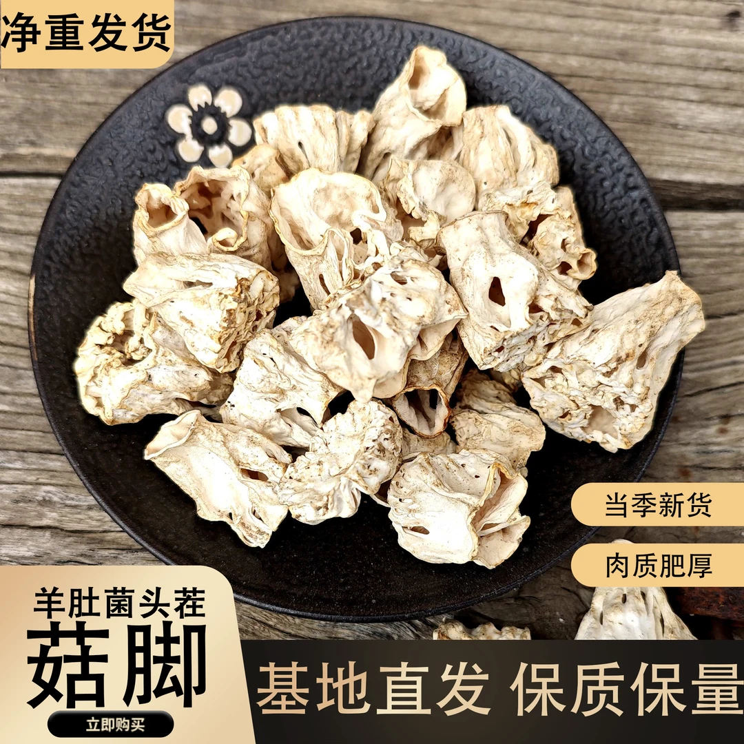 头茬羊肚菌菌柄干货自有农场自产自销羊肚菌菌脚
