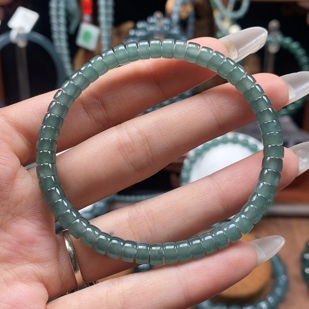 未镶嵌手链翡翠5.4mm药片手串
