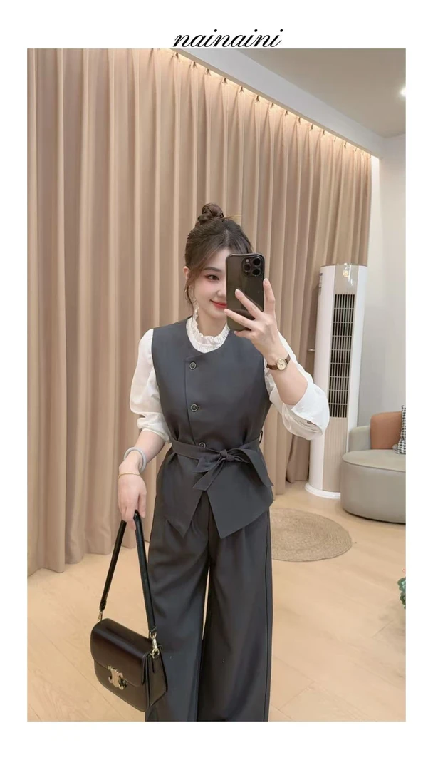 奈奈妮【内搭衬衫】衬衫女2025秋季新款小个子显瘦洋气减龄3966-2