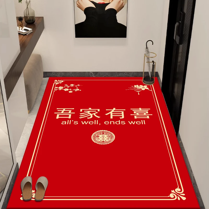入户门垫结婚竖版大门口硅藻泥卫生间浴室玄关防滑吸水大门口垫子