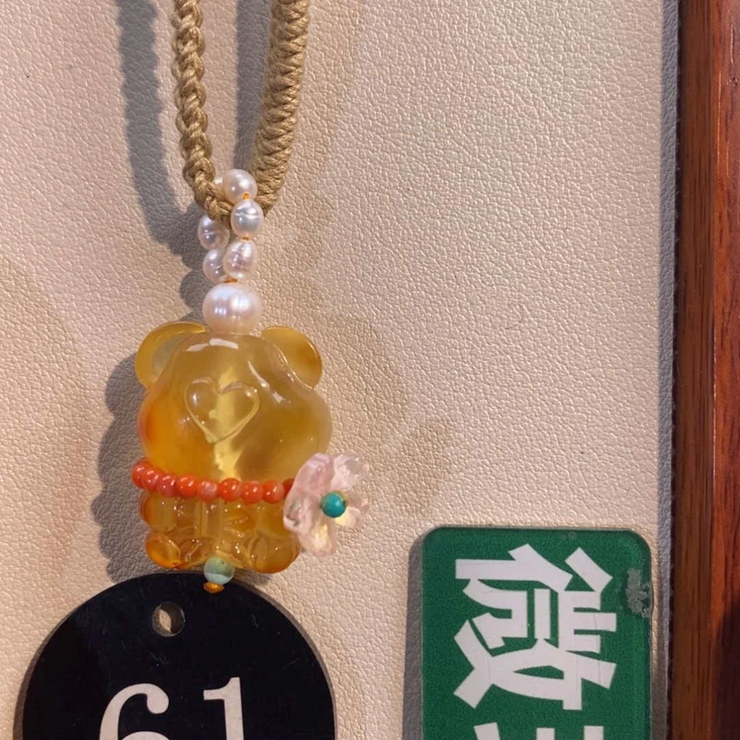 琥珀未镶嵌耳饰吊坠