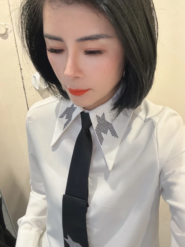 【衫托10】早春款欧货时尚百搭款领带衬衫