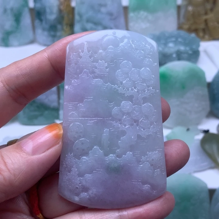 定制翡翠未镶嵌挂件山水挂件