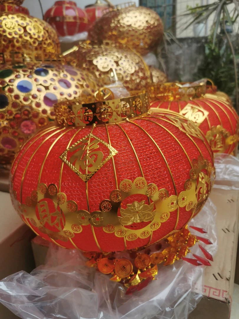 阳台大红灯笼吊灯中式户外旋转装饰结婚乔迁走马灯