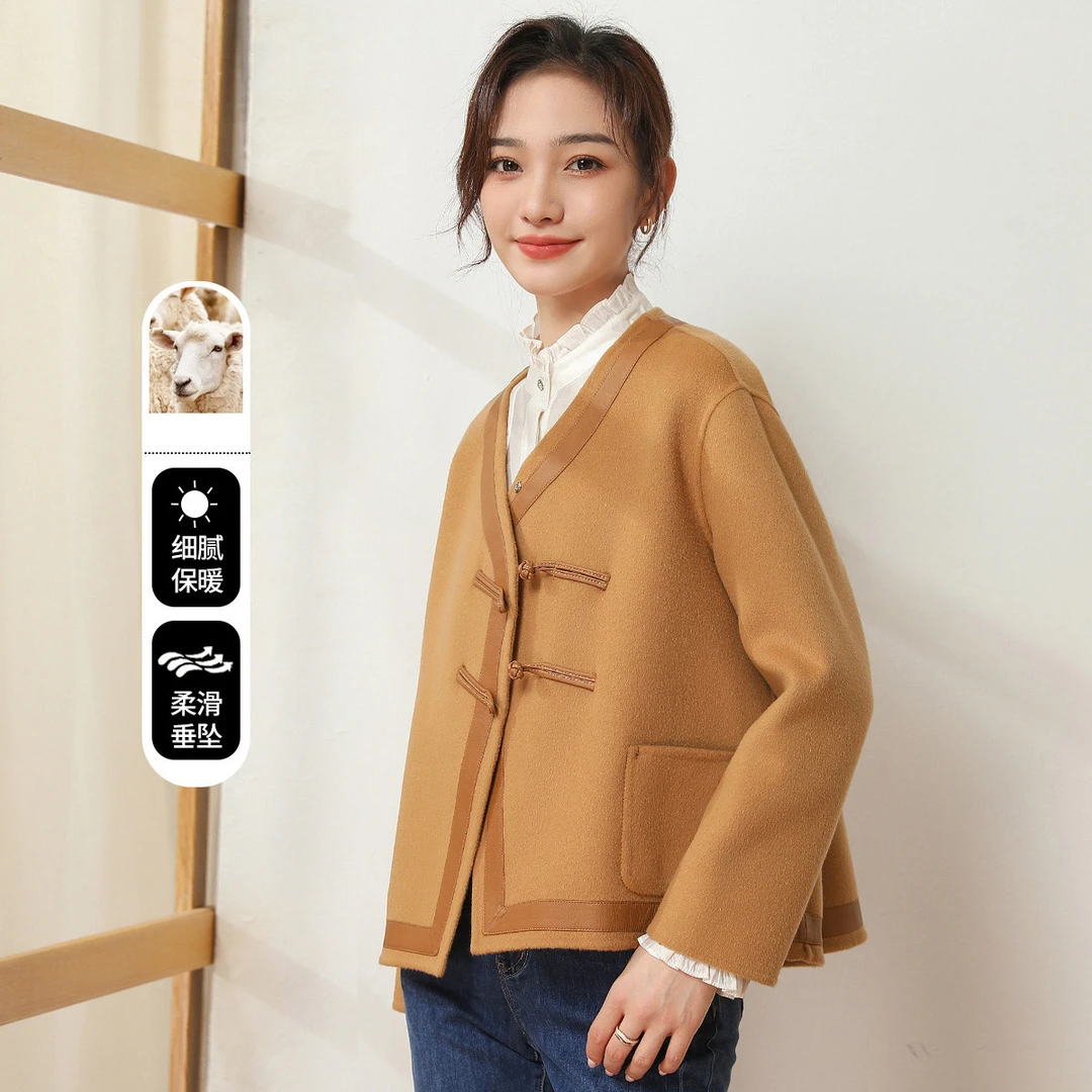 冬季国风时尚厚款外套小个子短款女式大衣TC918023