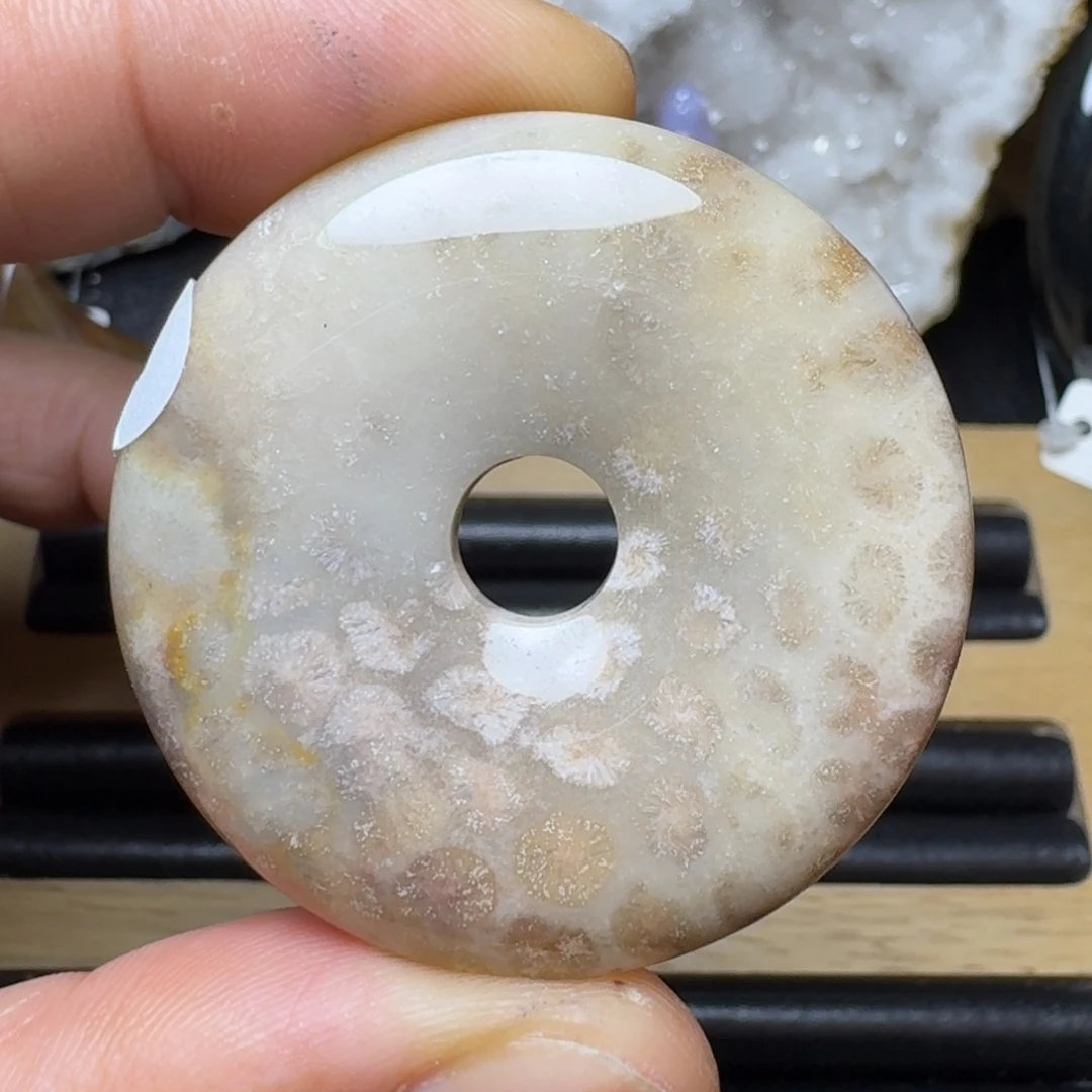 硅化玉平安扣 未镶嵌