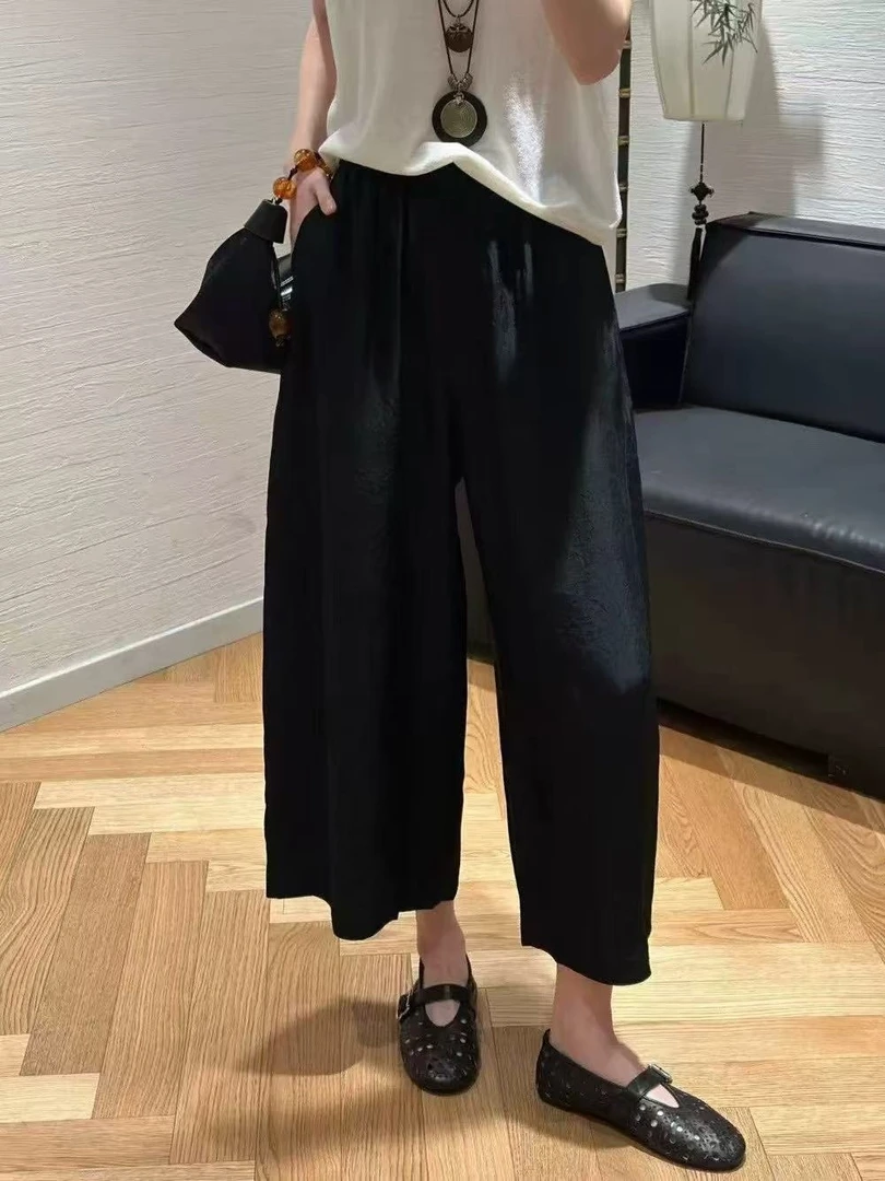 新国风醋酸缎面花苞裤051