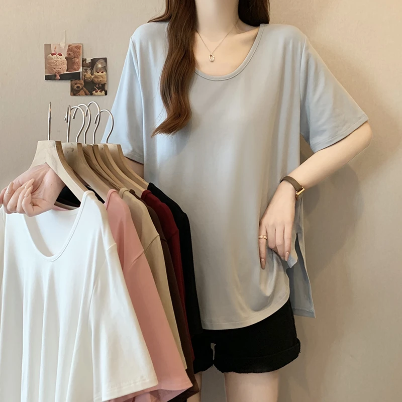 哺乳外出服上衣夏季韩版大码女中长款遮肉宽松显瘦产后喂奶衣T恤