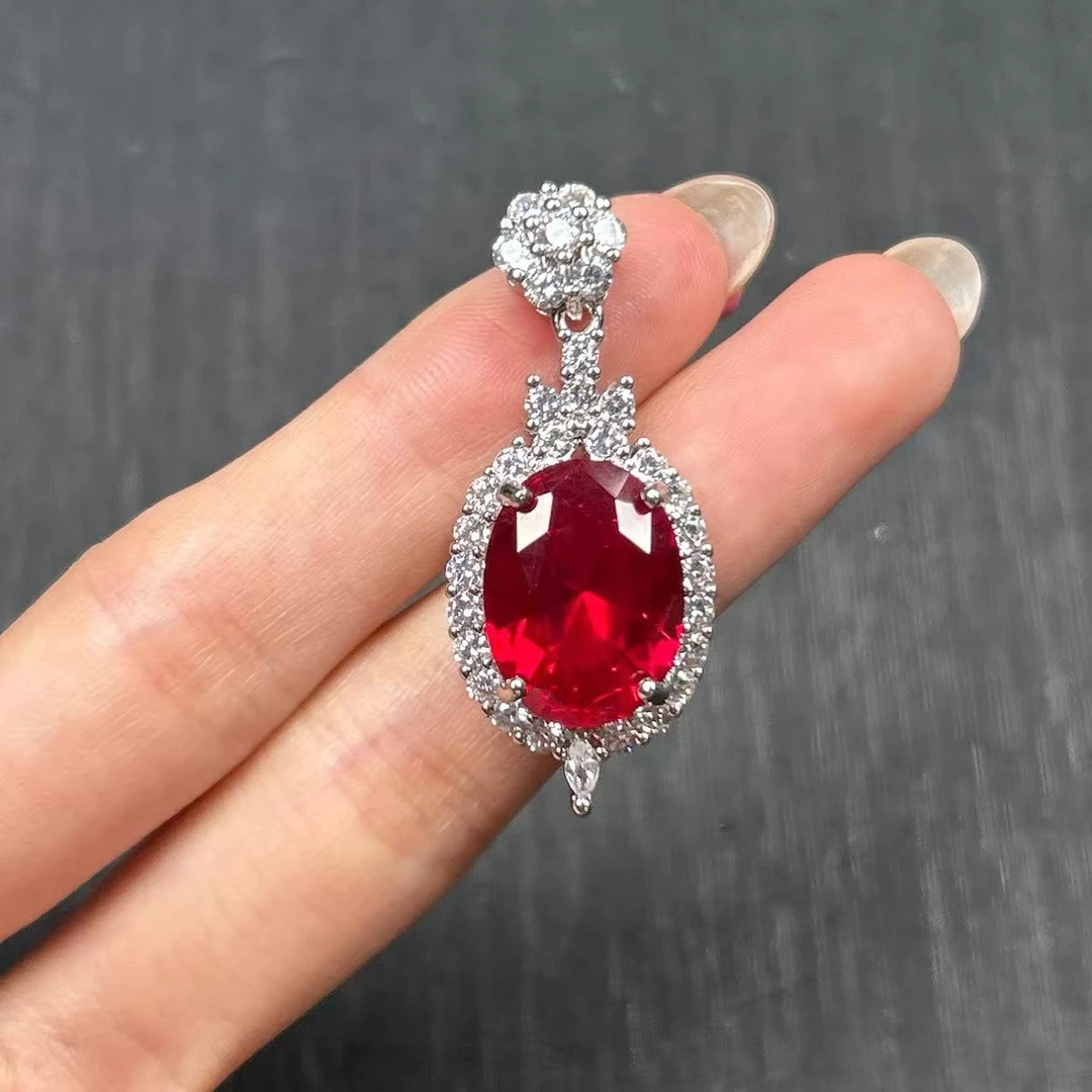 阿鲁沙-典藏轻奢红宝石-精工合金培育吊坠配链450