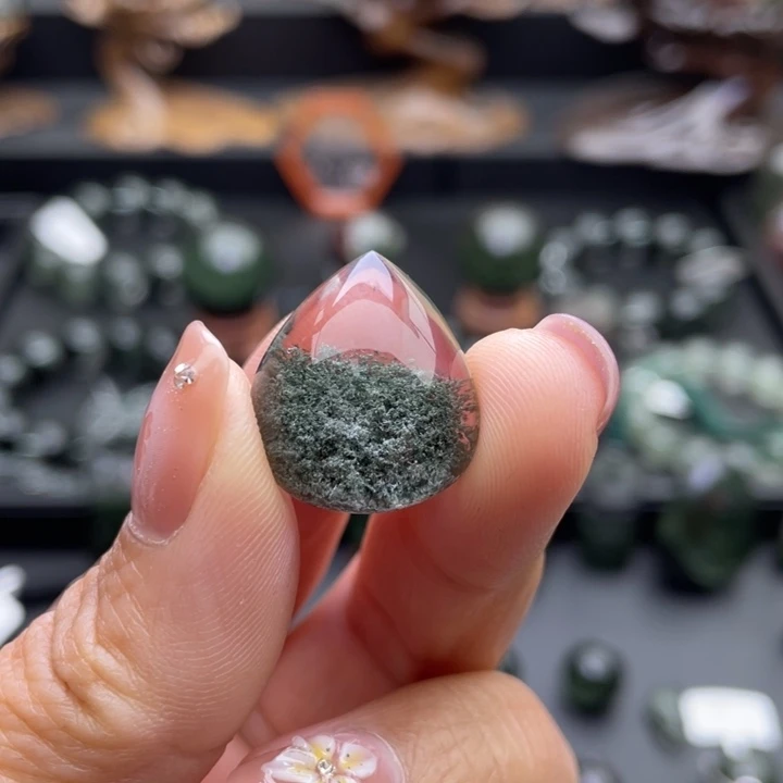 未镶嵌颈饰水晶绿幽灵聚宝盆吊坠定制