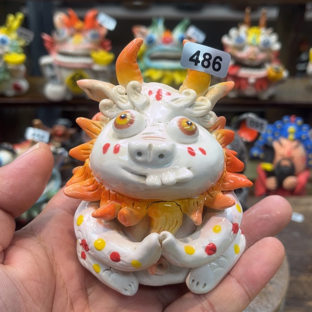 陶瓷纯手工抽象陶瓷摆件微瑕486