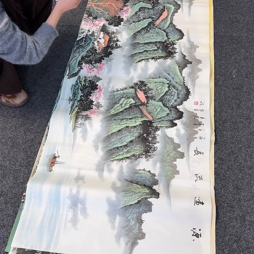 纯手绘国画作品好看小六尺