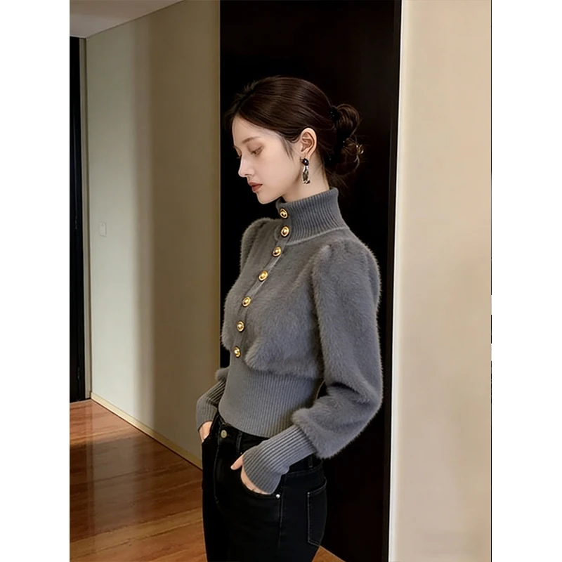 【现货】圣诞新年毛衣女冬季时髦名媛高级感气质收腰小香风针织上衣