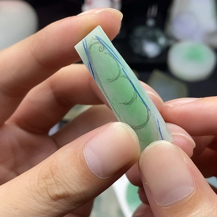 定制翡翠未镶嵌绿福豆
