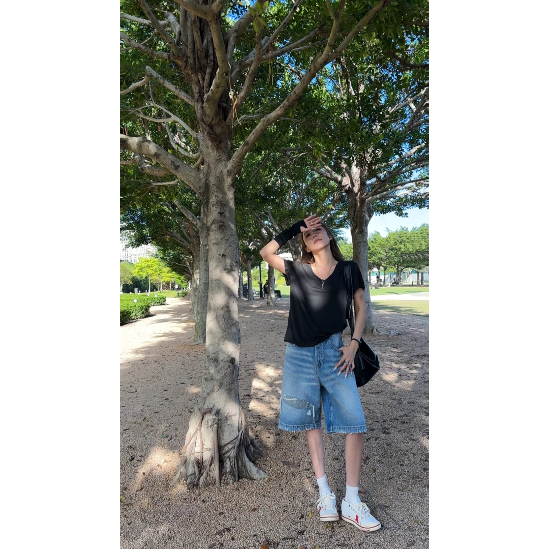 AMAZING IN | 桑蚕丝x醋酸铜氨 |短袖T恤 A250513-AI55BTE2402182