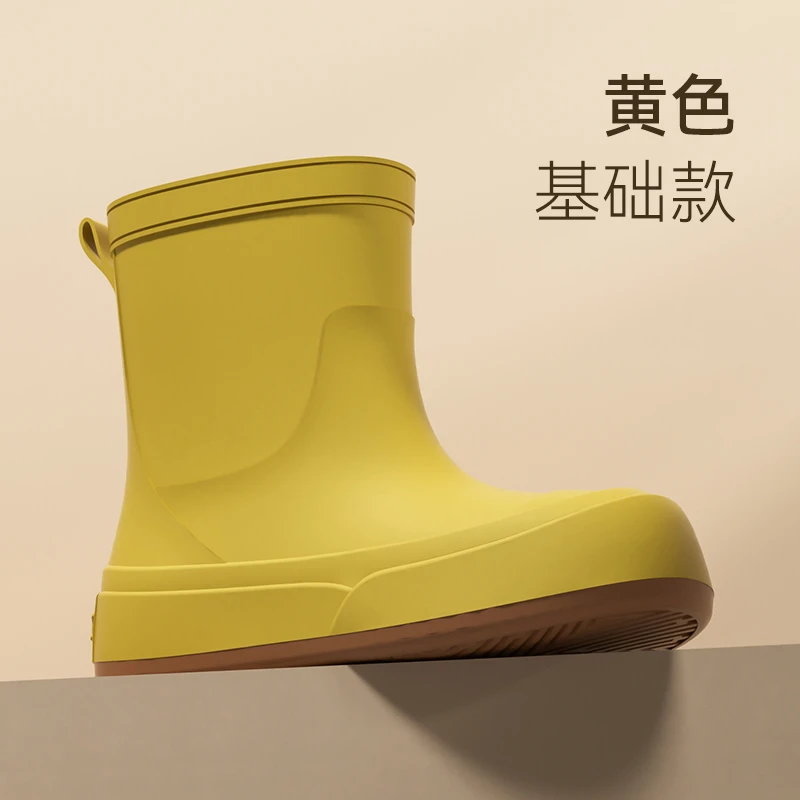 户外防滑雨鞋女款短筒防水鞋加厚耐磨厨房工作胶鞋时尚外穿雨靴女