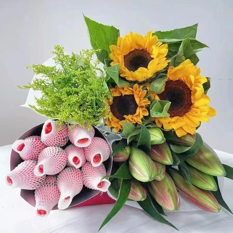 【鲜花四件套】云南基地鲜花直发玫瑰香水百合向日葵康乃馨花束