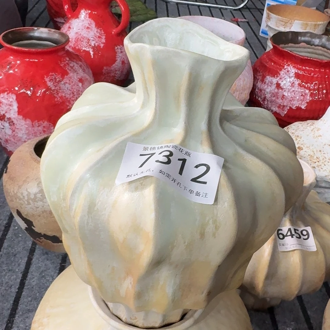 咖***杯摆件陶景德镇高温花瓶编码7312高31口7默认无孔