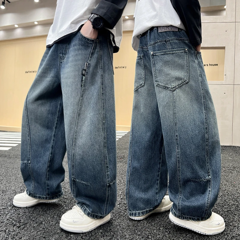 男童秋季新款牛仔裤2025时尚百搭宽松长裤中大童儿童男孩牛仔裤子
