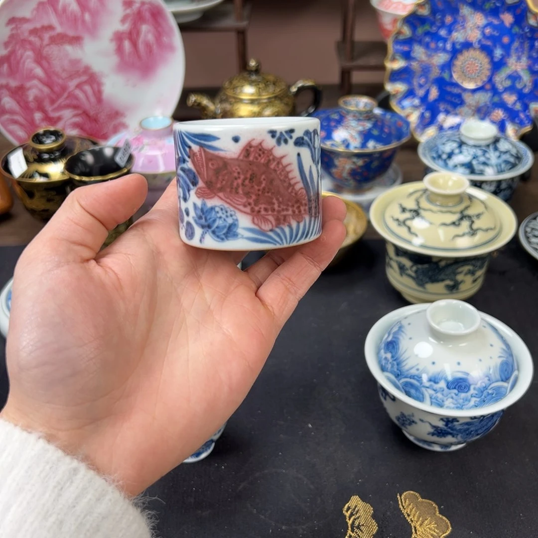 瓷片给***糖景德镇手工手绘陶瓷