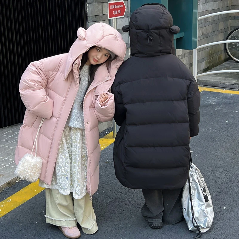 实体反季清仓儿童羽绒服童装男女童加厚中长款外套宽松冬季保暖