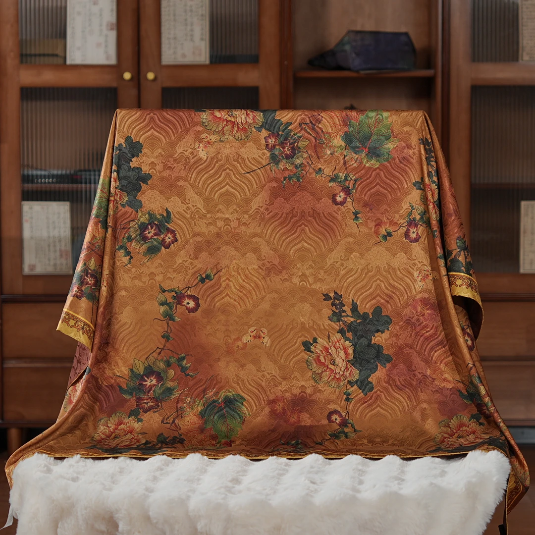 【A82-149昔颜】140*140丝巾女士时尚百搭双面轻奢中国风