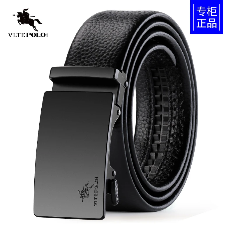 【经典款】保罗乾坤头层牛皮锌合金扣头商务高档自动扣男士真皮裤带