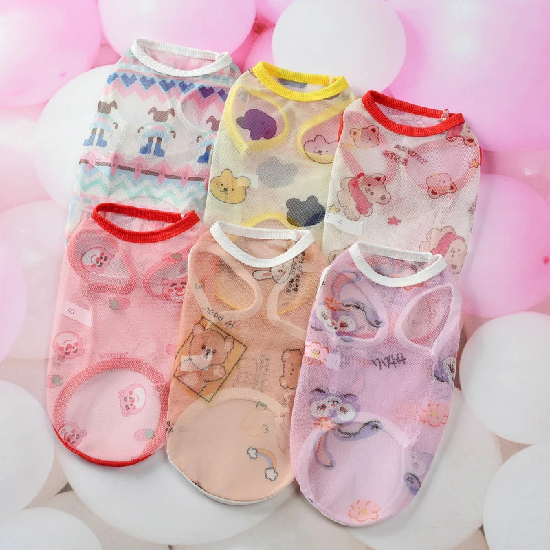 宠物狗狗猫咪夏季薄款防晒防掉毛背心衣服柯基小中大型犬网纱透气