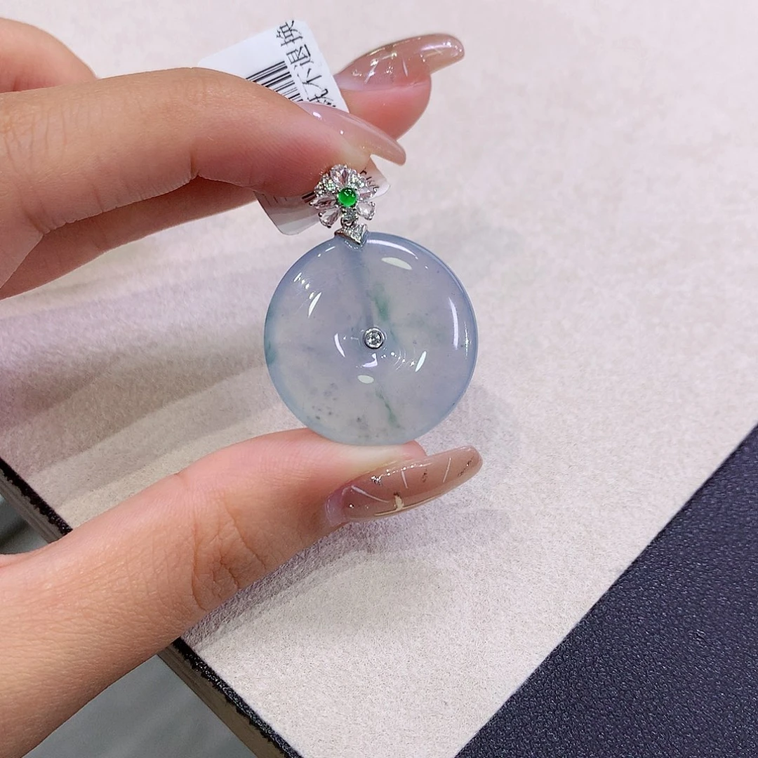 翡翠18K金镶嵌吊坠(不含链)25.2-5.6