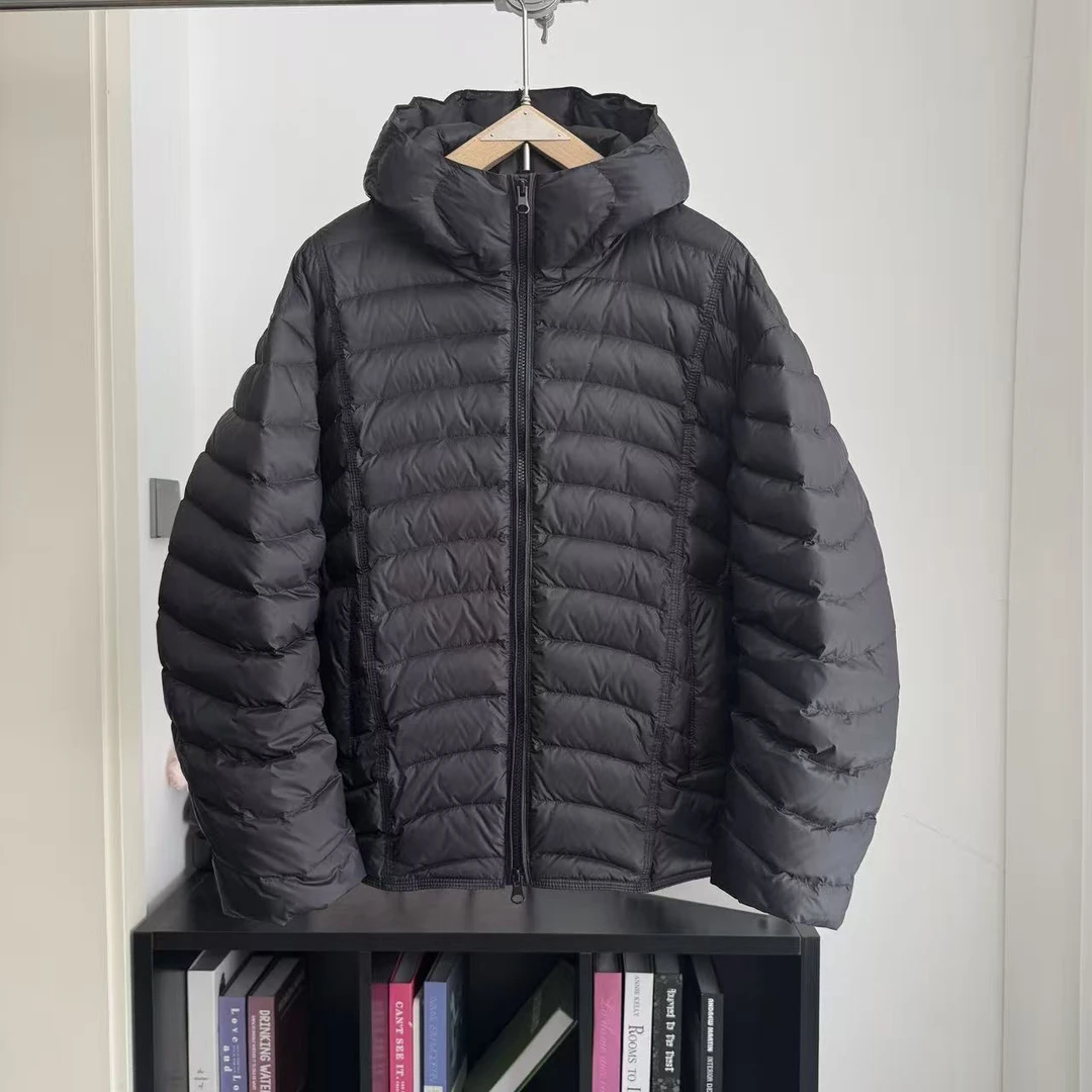 2025男士冬季排骨风羽绒服百搭轻薄连帽龟背设计百搭时尚1838B