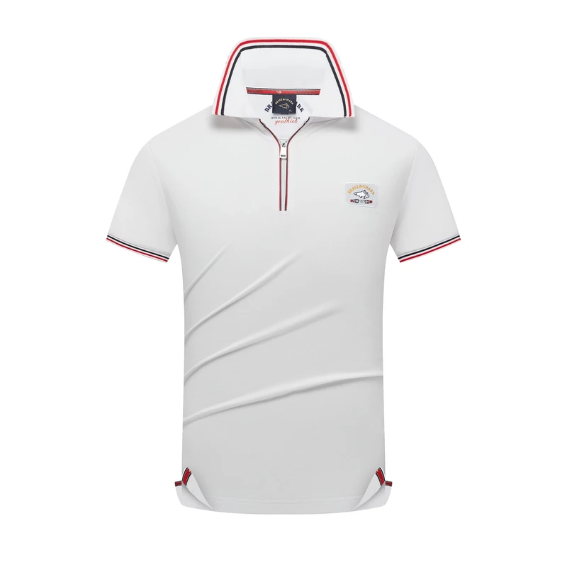 BRAVE&SHARK/勇士鲨鱼夏新款男士桑蚕丝运动休闲拉链款polo衫1901