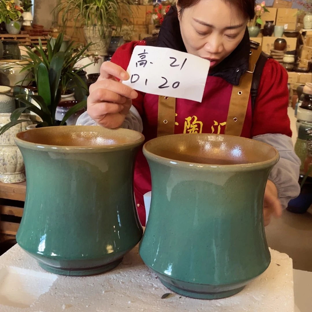 紫砂花盆高度21口径20