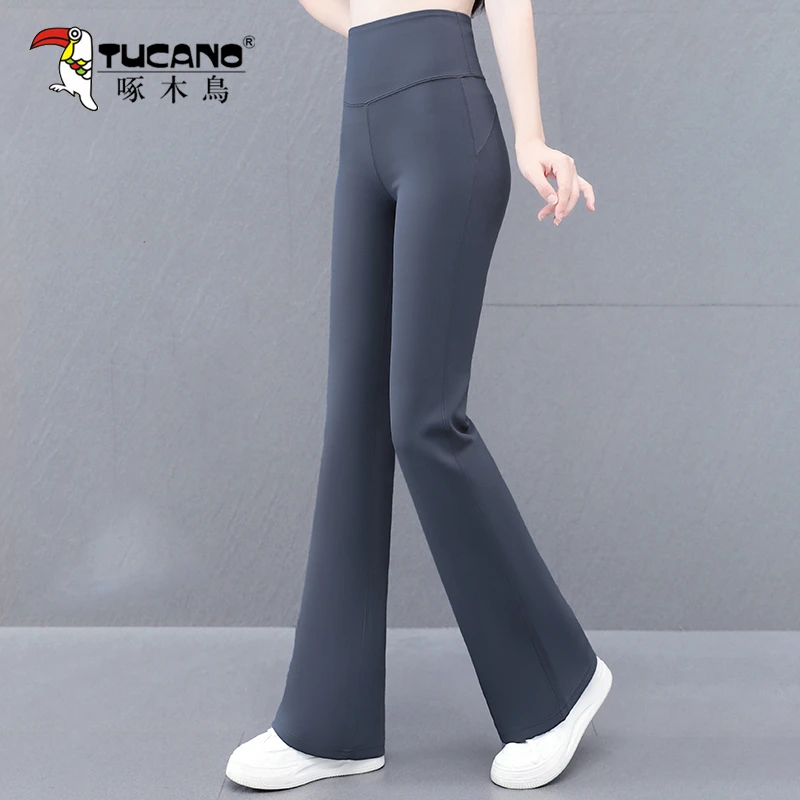 【官方品牌】啄木鸟休闲裤鲨鱼裤2025新款春秋提臀芭比打底裤喇叭裤