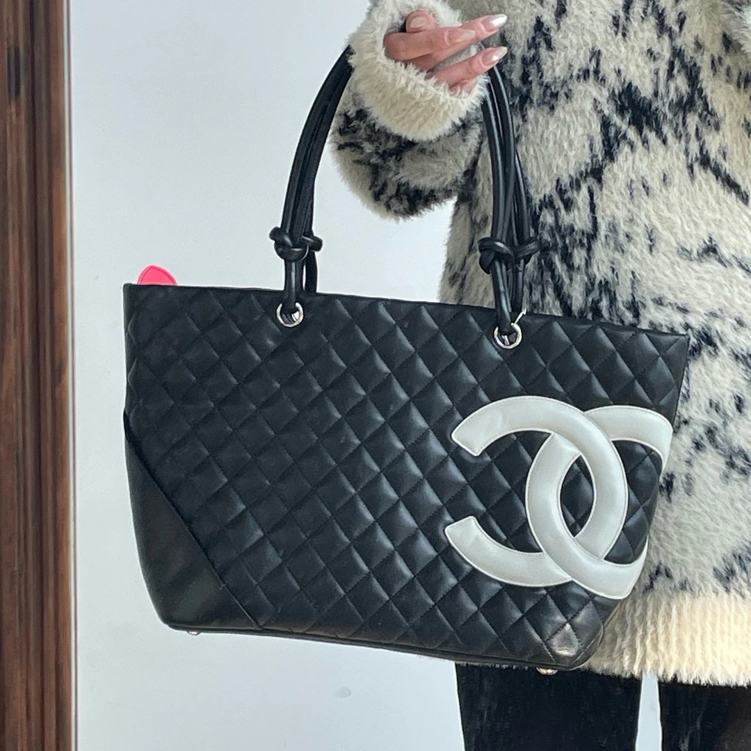 95新 Chanel/香奈儿 chanel熊猫配色康鹏手提包